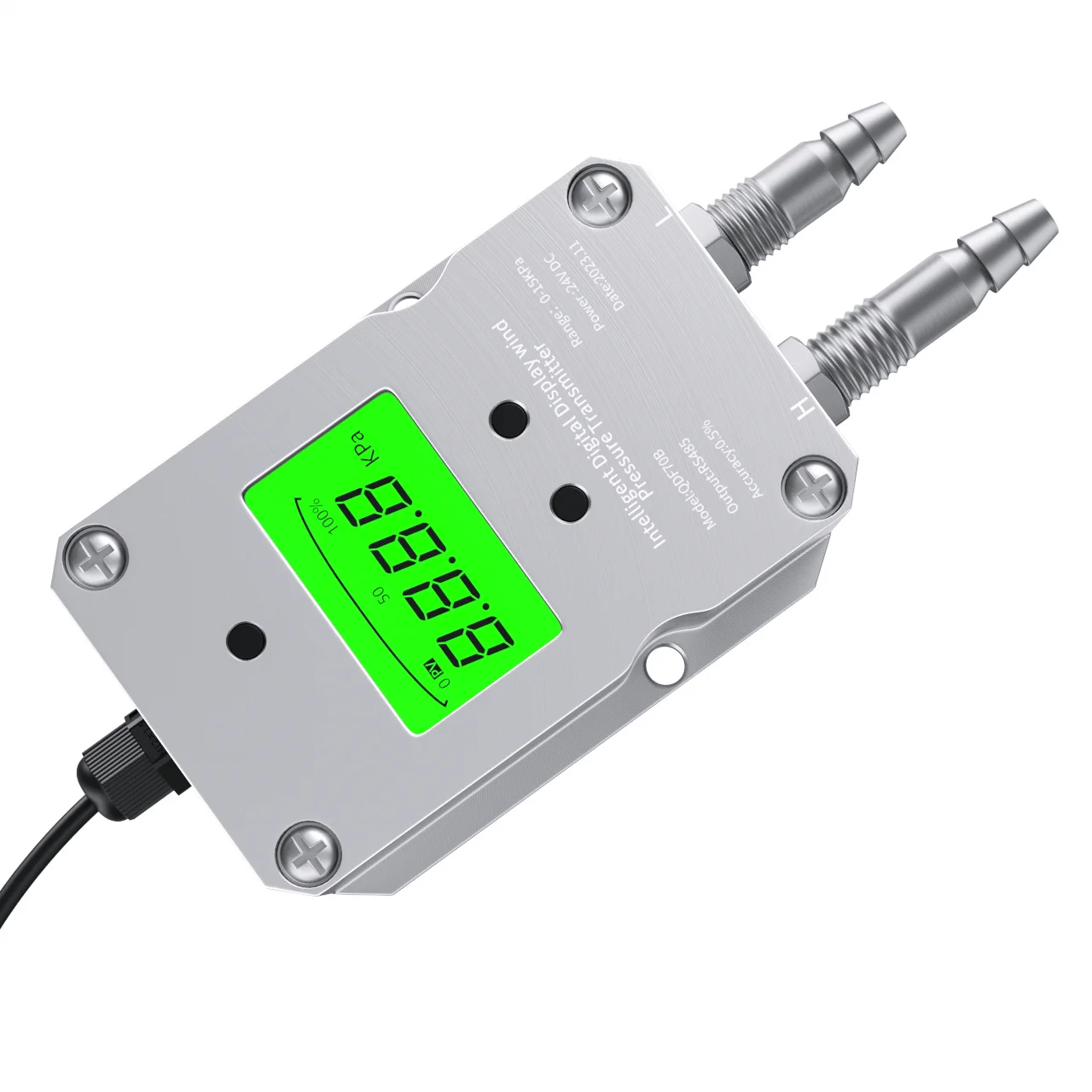 

QDF70B 4-20mA RS485 Digital Differnetial Pressure Transmitter 0-100pa 0-10pa 0-20Kpa Wind Air Differential Pressure Sensor