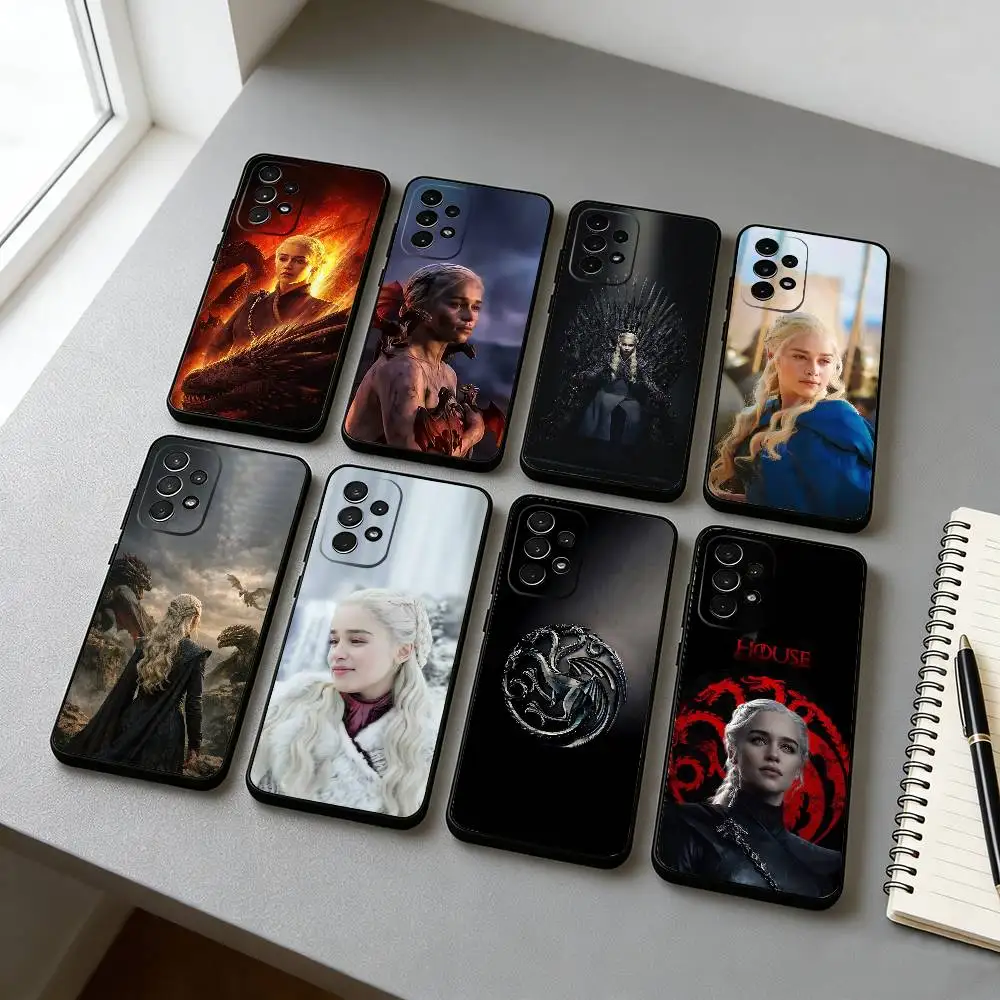 game of thrones D-Daenerys Phone Case Black Silicone Soft For Samsung S25,S24,S21,S22,S23,S30,Ultra,S20,Plus,Fe,Lite