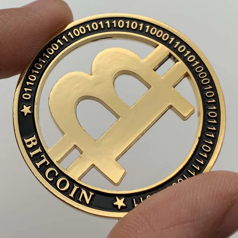 مجوفة مطلية بالذهب التشفير عملة تذكارية بت عملة البيتكوين العملات القابلة للجمع