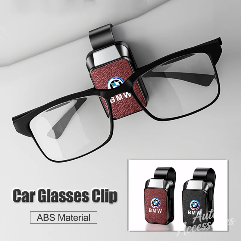 Car Visor Sunglasses Clip Magnetic Glasses Clip High Quality Leather Styling Accessory For BMW 50TH E90 E60 F10 F11 E36 F30 F34 view 3