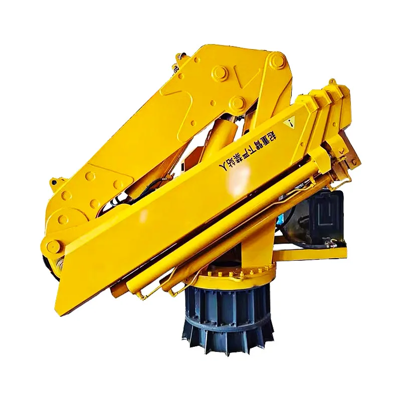

Folding arm crane, truck-mounted marine fixed crane, manganese steel boom 360-degree rotary hydraulic operation