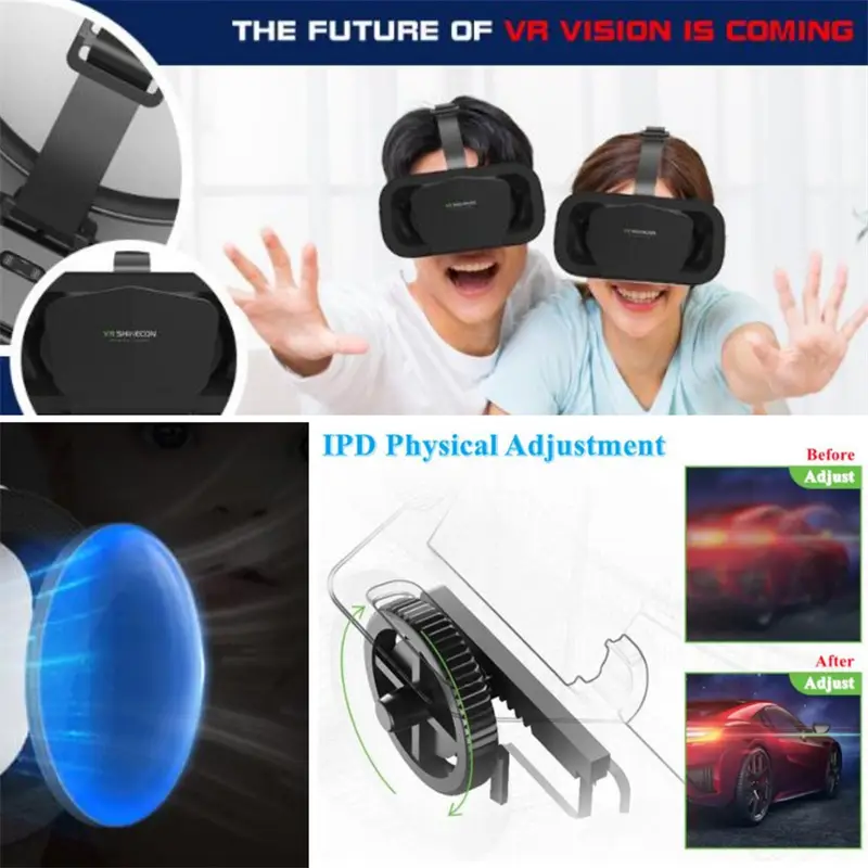 G10 IMAX أفلام ثلاثية الأبعاد شاشة عملاقة نظارات الواقع الافتراضي جوجل كرتون صندوق VR خوذة للهاتف 4.7-7 بوصة ، دعم أذرع التحكم في ألعاب الفيديو - 2