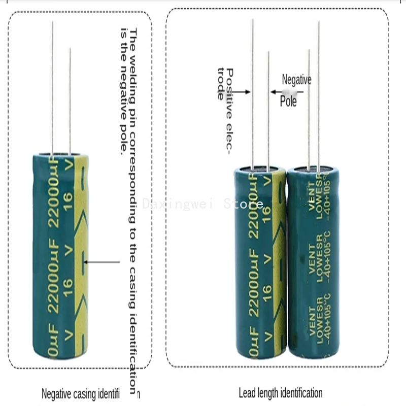 Imagem -05 - Capacitor Eletrolítico de Alumínio 22 47 10 22 33 47 68 100 150 220 330 470 680 1000 2200 3300 6800uf 16v 35v 50v 63v 100v 450v