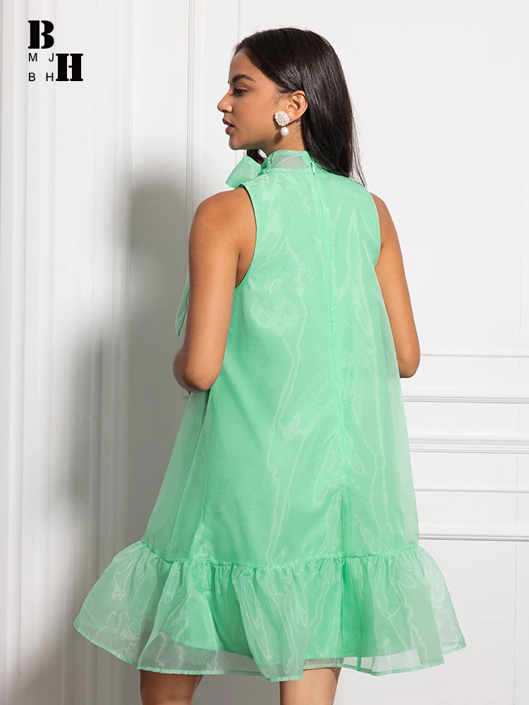 휴일 귀엽고 예쁜 미니 드레스 여성 의류 섹시하고 아름다운 리본 밴디지 러플 짧은 드레스 여성 파티 프롬 드레스 휴가용