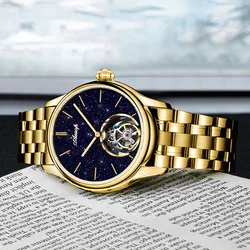 AESOP 100% Real Diamond Flying Tourbillon Skeleton Mechanical Luxury Watches Waterproof Tourbillon Watch For Men Sapphire 2024