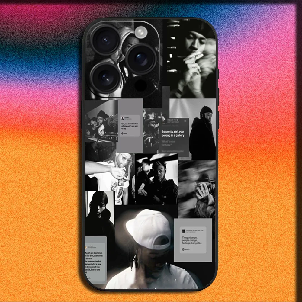 حافظة هاتف Rapper P-Partynextdoor لهاتف iPhone 16,15,14,13,12,11,Pro,XS,Max,XR,Plus,E,Mini غطاء أسود ناعم