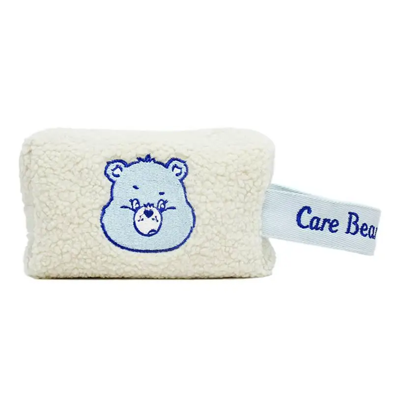 Care Bears Wrist Bag Cartoon Carebears Lamb Wool Embroidered Coin Purse Phone Bag Makeup Bag Large Capacity Handbag Girl Gifts