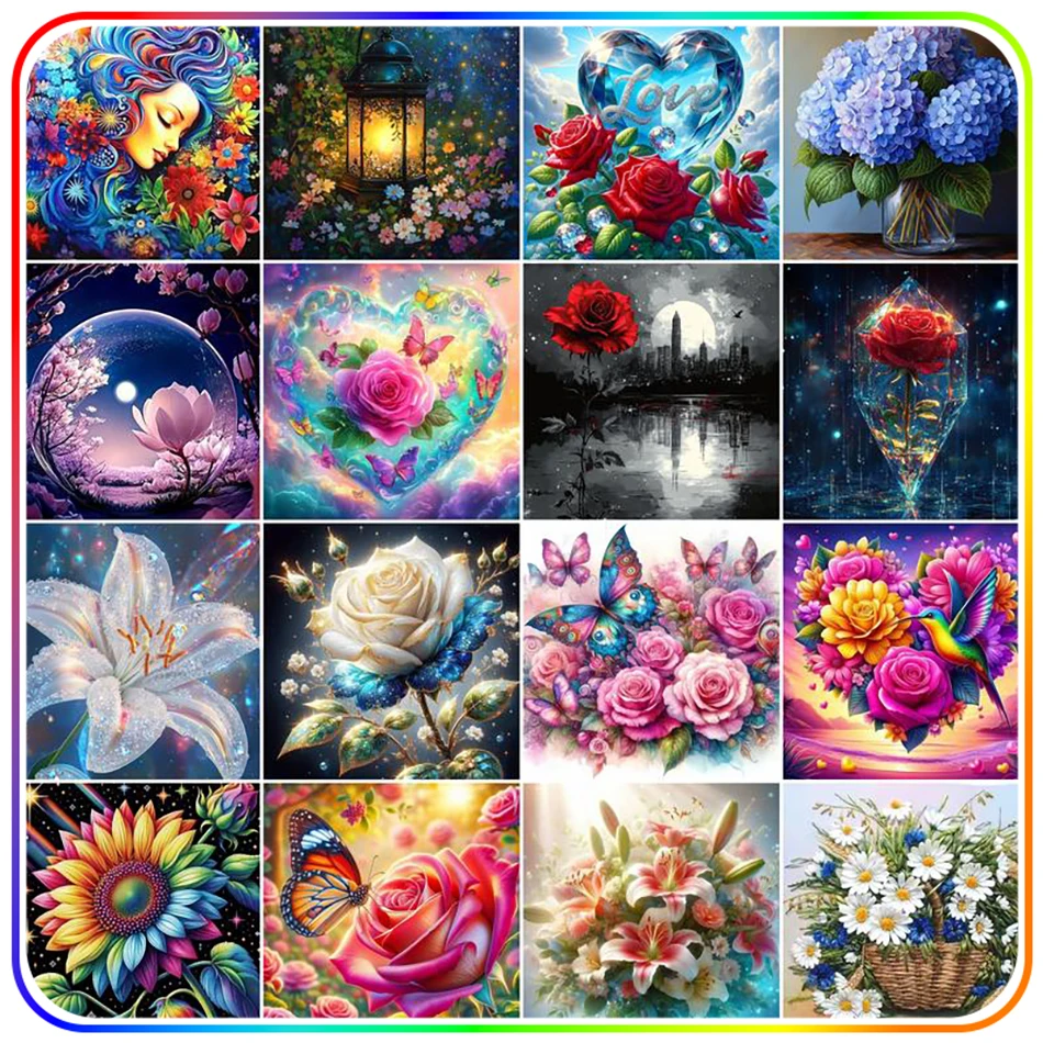 

SDOYUNO Diamond Painting Kits beautiful flowers Crystal Diy Crafts Full Round Drill Full Square Drill New Diamond Painting Kits