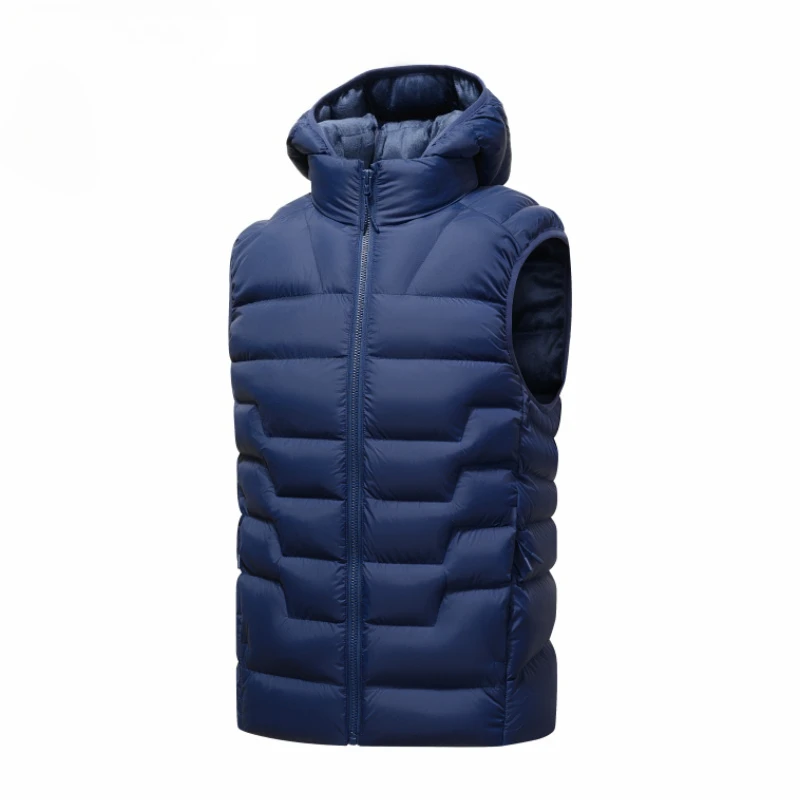 Autumn Winter Hooded Men Vests Fashion Casual Comfortable Waistcoat Solid Color All-match Sleeveless Jackets Simple New Style