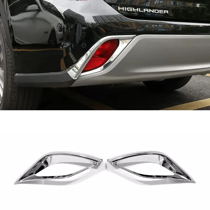 

Rear Fog Lamp Cover Trim Light Foglight Eyebrow Stickers Car Accessories For Toyota Highlander Kluger Hybrid 2021 2022 2023