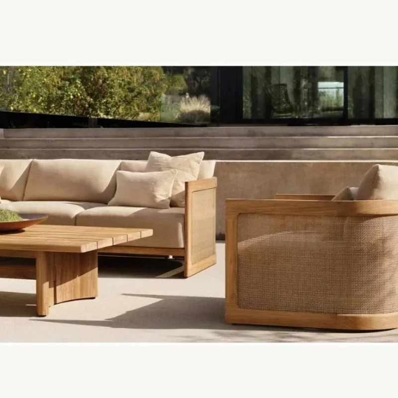 

Luxury Solid Teak Furniture Outdoor Patio Furniture Teak Outdoor Furniture Set Solid Wood Sofa Set