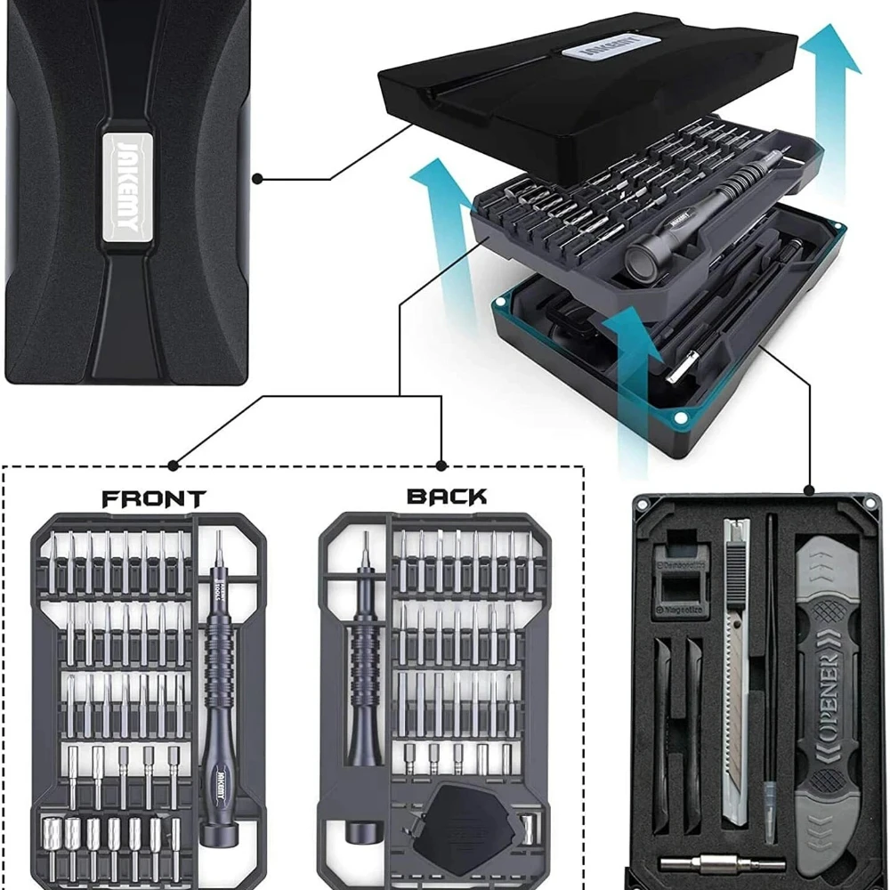 Jakemy 69 in 1 Professional Precision Screwdriver Set Repair Tool Kit for Electronics Smartphone Watch Eyeglasses PC