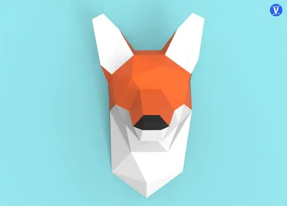 

Лиса настенная 3D бумажная модель DIY ручная бумажная штамп подвесная игрушка геометрическая композиция оригами
