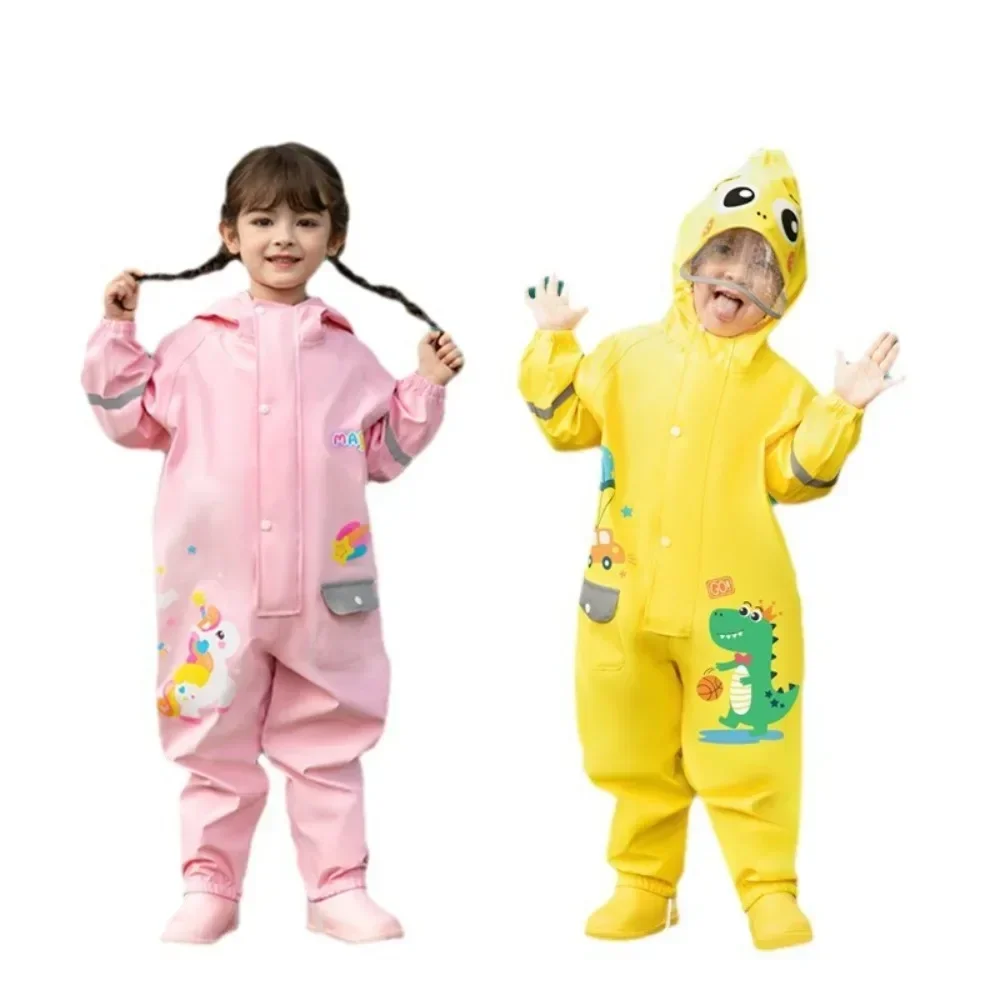 Children's One-piece Raincoat Rain Pants Suit Boys and Girls Rainproof Waterproof Clothing  Children Baby New Summer Poncho