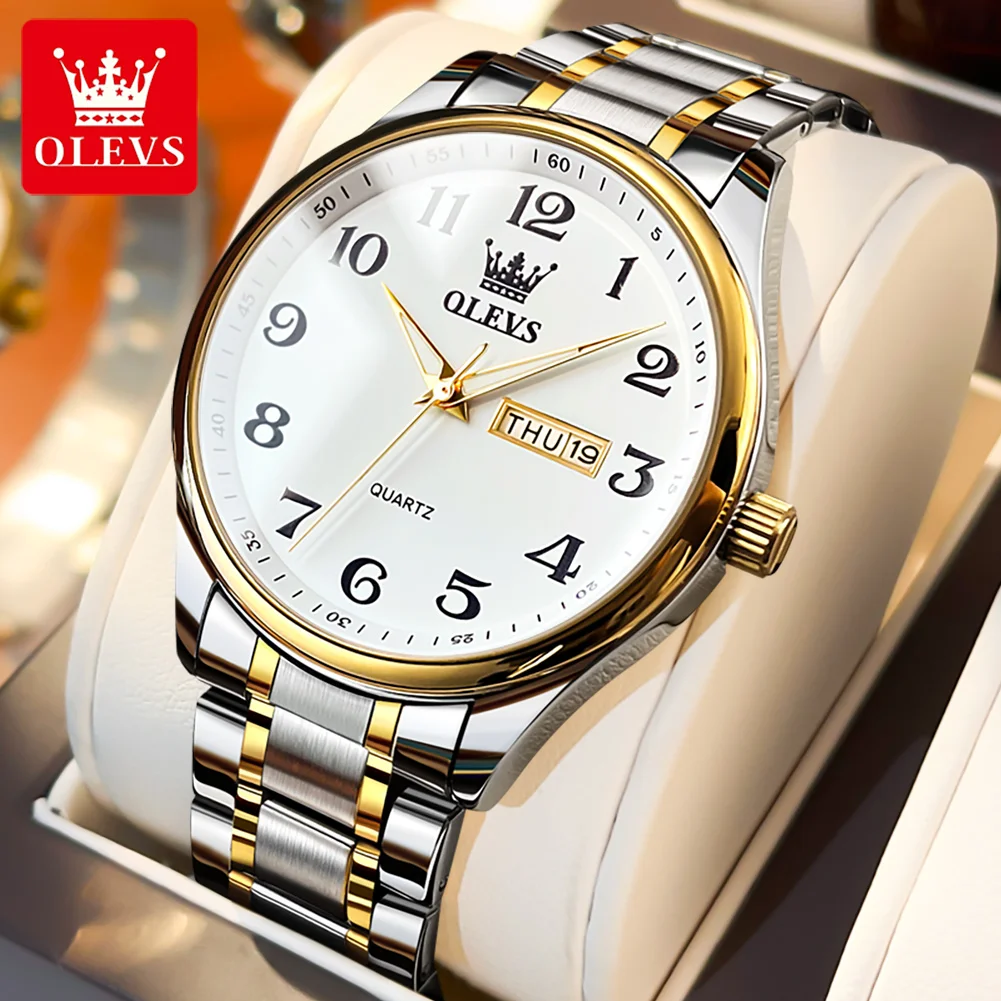 

OLEVS Classic Men's Quartz Watch Waterproof Stainless Steel Strap Fashion Casual Men's Watch Gift Date Clock 5567