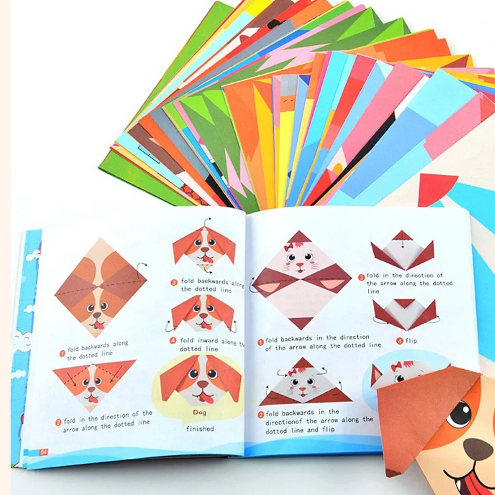 Cartoon Origami Kit Animals / Lifestyle Styles Handmade DIY Crafts Creative English Origami Suitable for Beginners Decor Paper