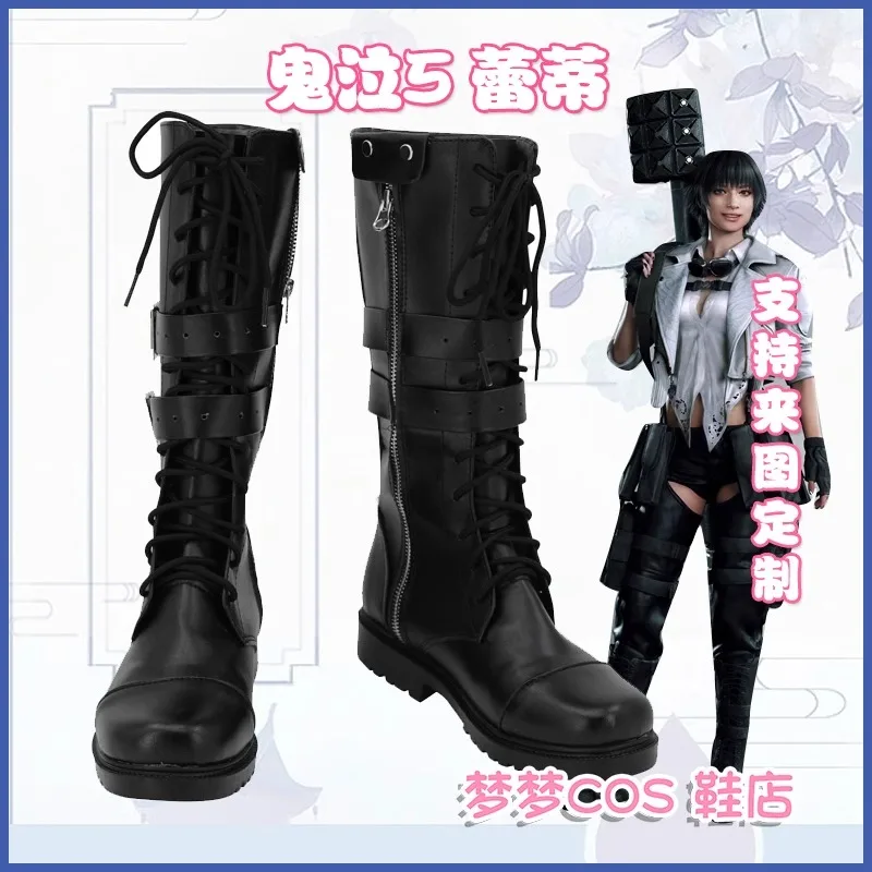 

Cry DMC 5. Леди Мэри Косплей Костюм Обувь Сапоги из искусственной кожи ручной работы