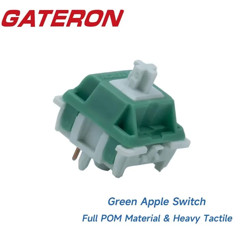 GATERON Green Apple Switch Full POM Heavy Tactile Switch Plug in 5 Pin 62g DIY Hotswap Gaming Mechanical Keyboard