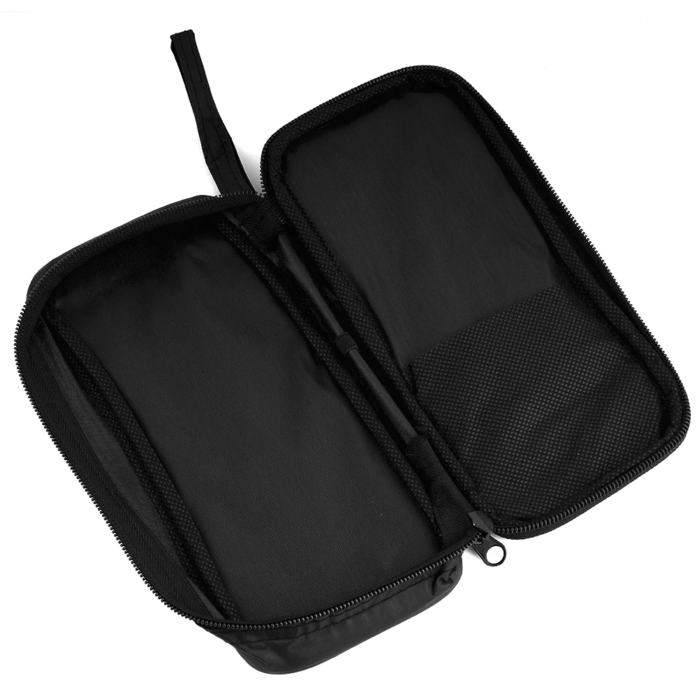 Saco de pano preto para multímetro, durável e impermeável, saco macio com bolso interior de malha, 3 tamanhos, S, M