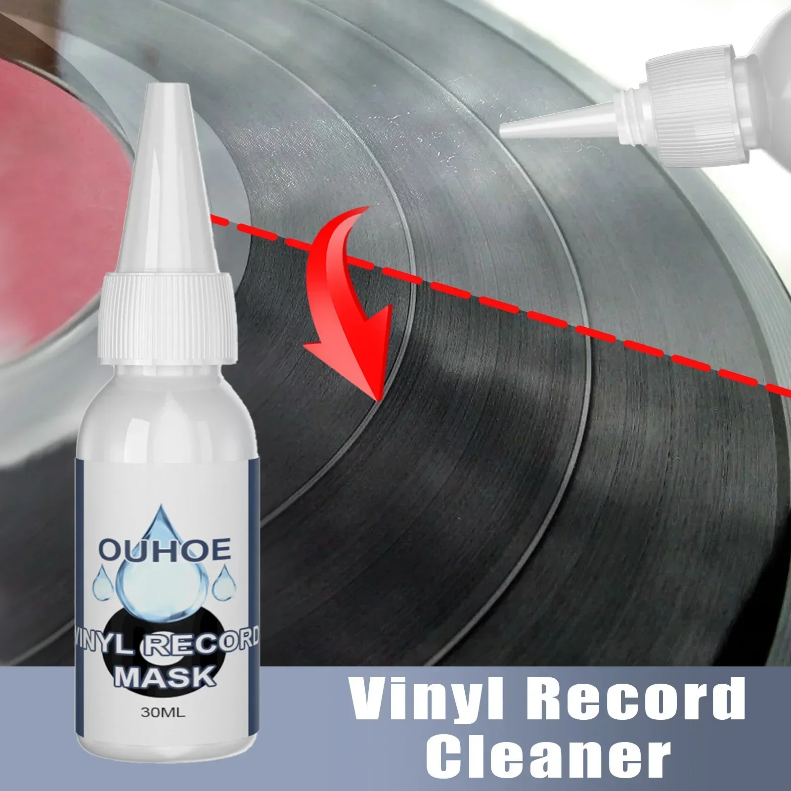 Vinyl Record Cleaner 30ml Vinyl LP/CD Record Professional Cleaner Cleaning Fluid Dust Removal Anti-static Spray Dishwashing