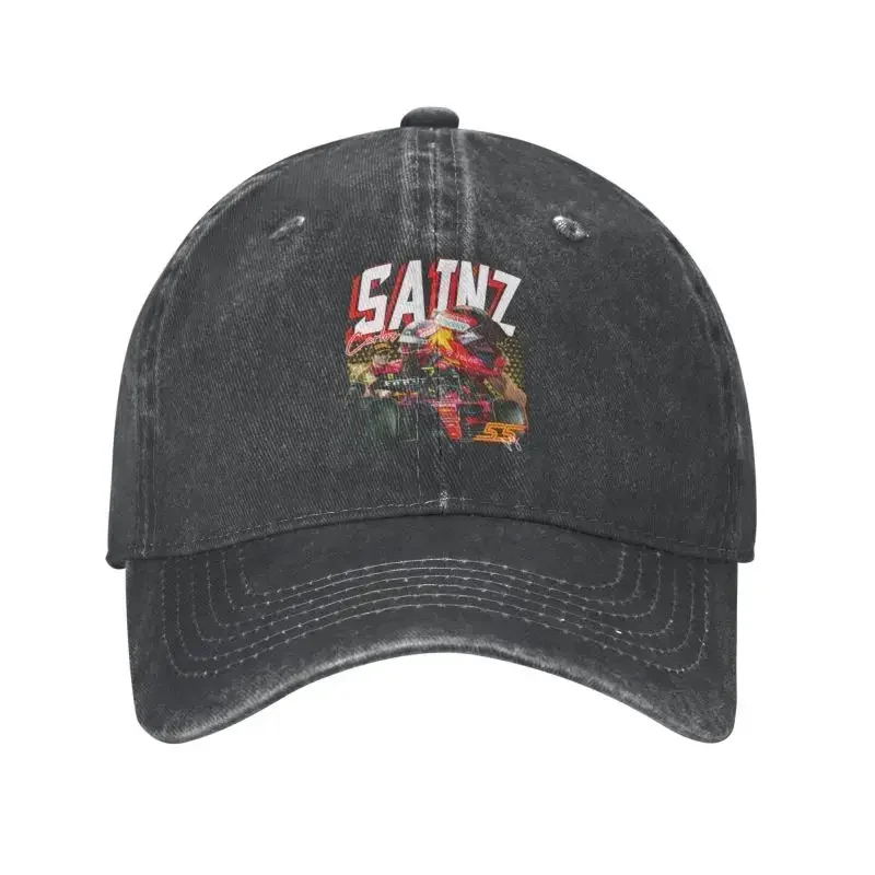 Gorra de béisbol vintage de algodón Carlos Sainz 55 Fórmula Racing Driver para hombres y mujeres, gorra unisex ajustable personalizada para papá, verano