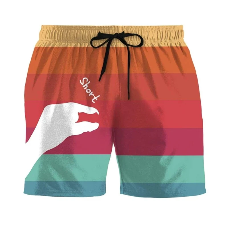 Zomer Hot Selling Heren Shorts Strandbroek Gepersonaliseerde Grappige Letterprint 3d Print Hawaiian Strand Casual Stijl Heren Shorts