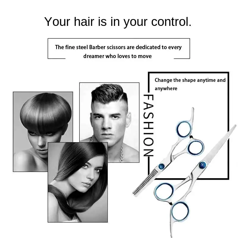 Professionelles Friseurscheren-Set 6 Zoll Inklusive Schneidescheren und Effilierscheren für Friseursalon, Barbier und Haarpflege zu Hause – Detail 4