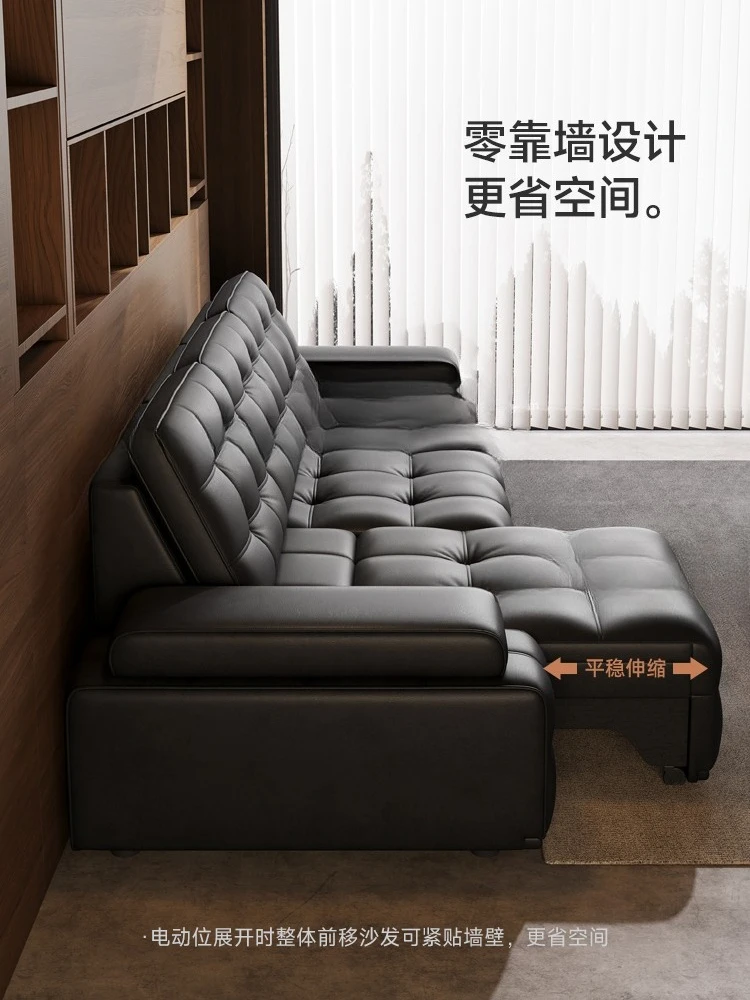 Italian smart retractable electric sofa bed multi-function dual-purpose home theater three people