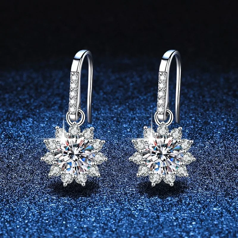 

Luxury Moissanite Earring for Women S925 Sterling Sliver Earrings Party Fine Jewelry With Gift Box