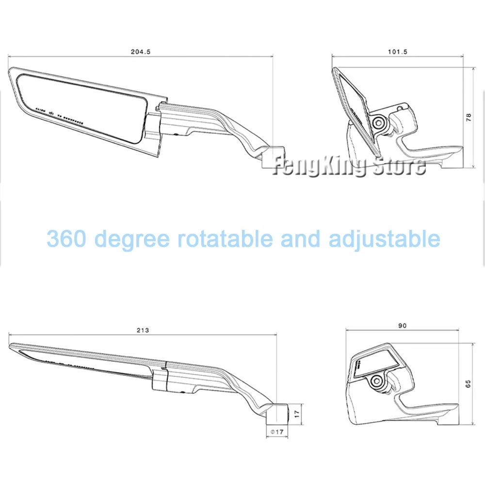 Espejo retrovisor lateral para motocicleta, accesorios para Kawasaki Z900, Z650, 2021-2023