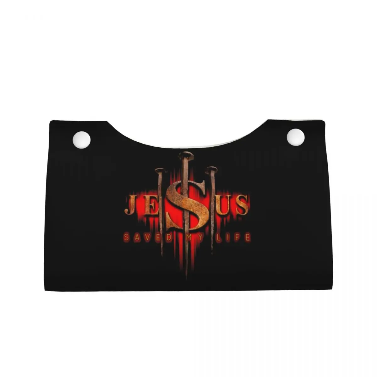 Custom Cool Jesus Saved My Life Tissue Box Cover PU Leather Rectangular Christian Religious Faith Facial Tissues Holder for Car