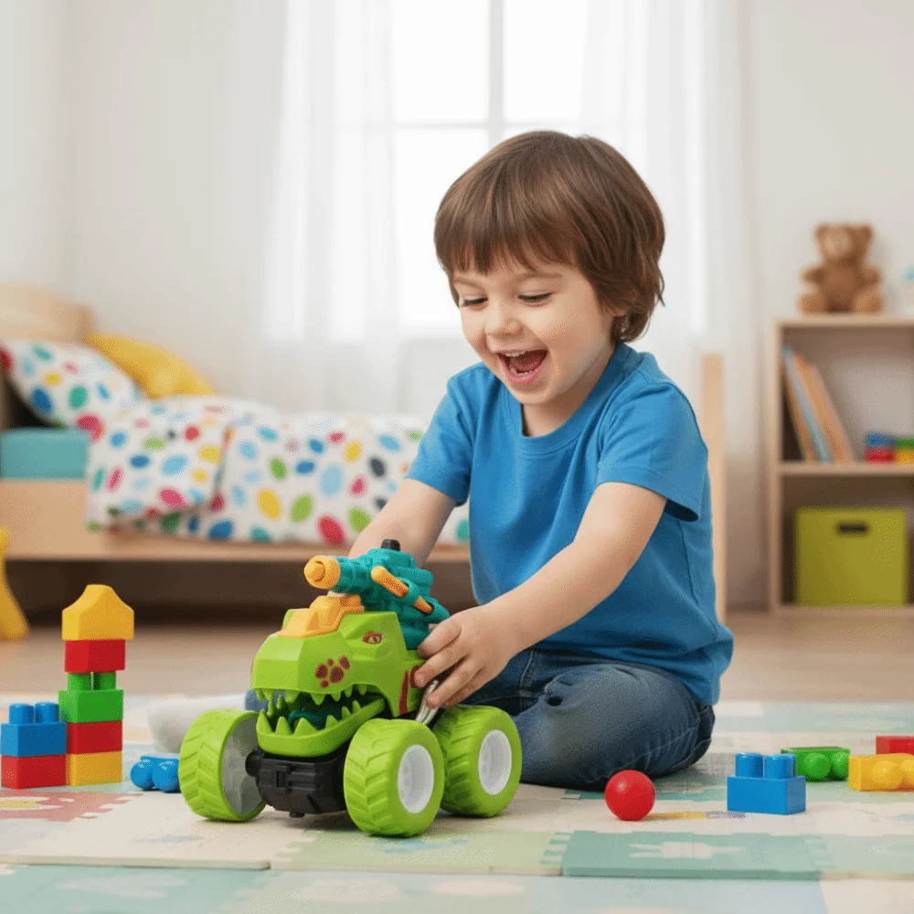 

Cartoon Design Dinosaur Car Toy Inertial Sliding Ballistic Launch Inertia Dinosaur Car One Step Transform Mini Size