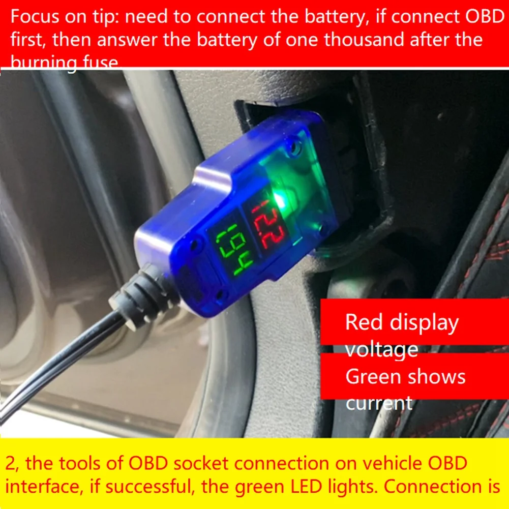 Emergency Power Supply Battery Clip ECU Memory Saver for OBD2 12V Power-Off Memory Saver ABS Replacement