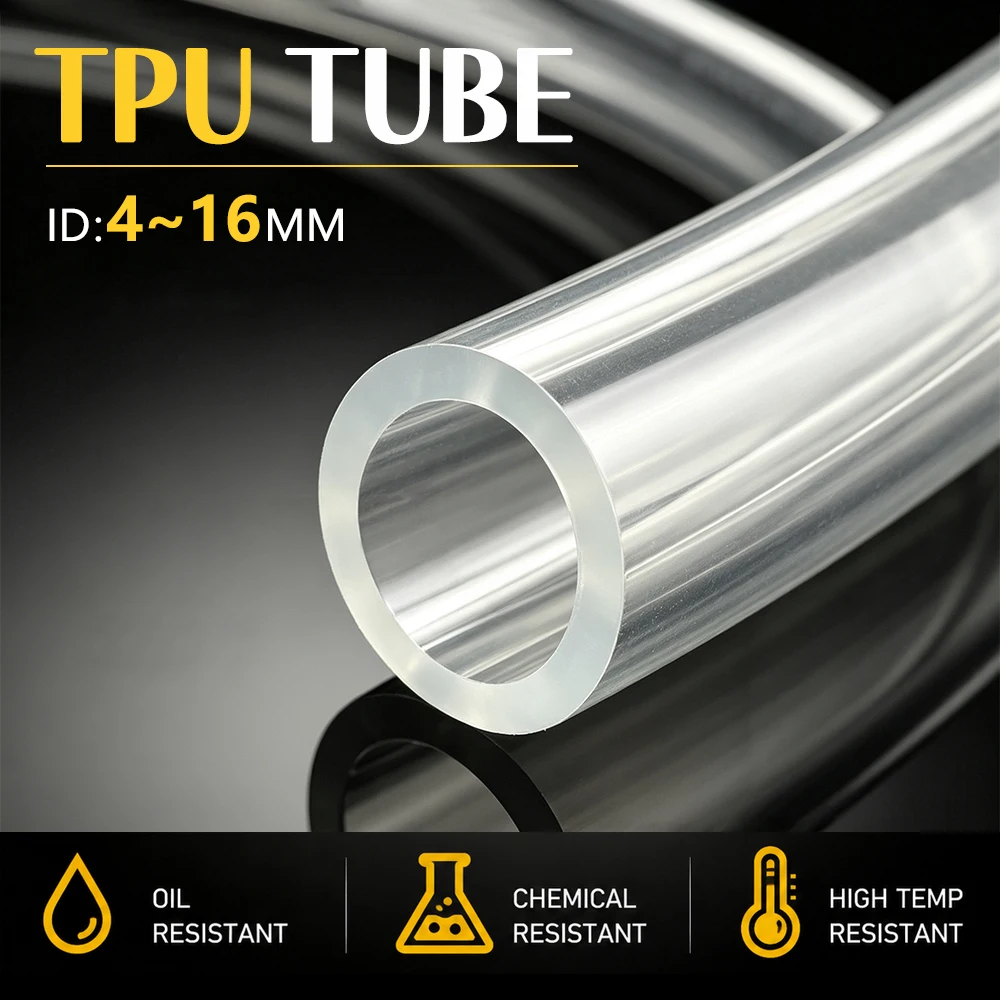 High Pressure Anti-Leak Clear TPU Petrol Hose Oil Resistant Flexible Pipe ID 4mm~16mm for Household Fuel Pump Lawn Mower