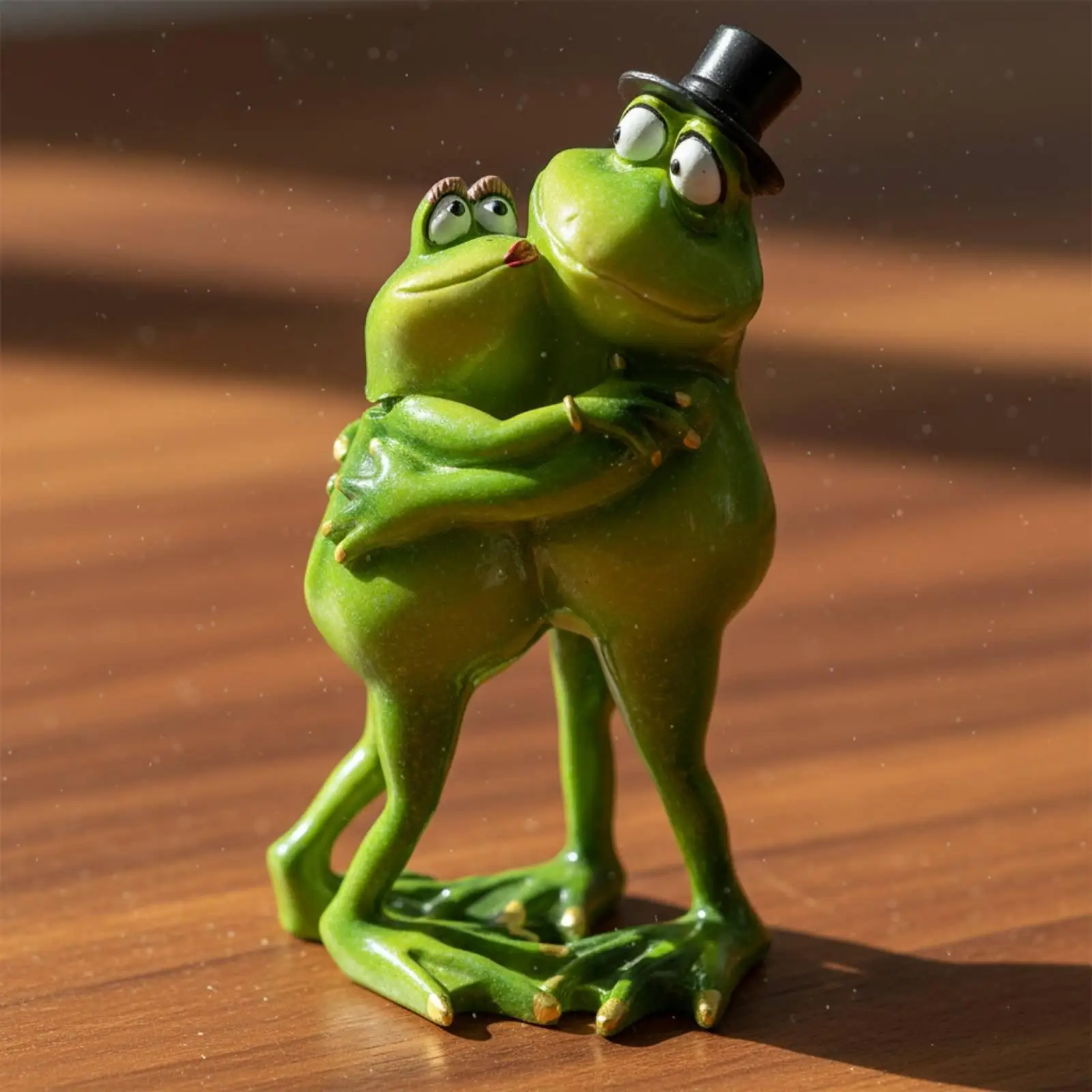 Cute Frog Figurines for Decoration Hand Painted Resin Statues for Shelf Mantel Display