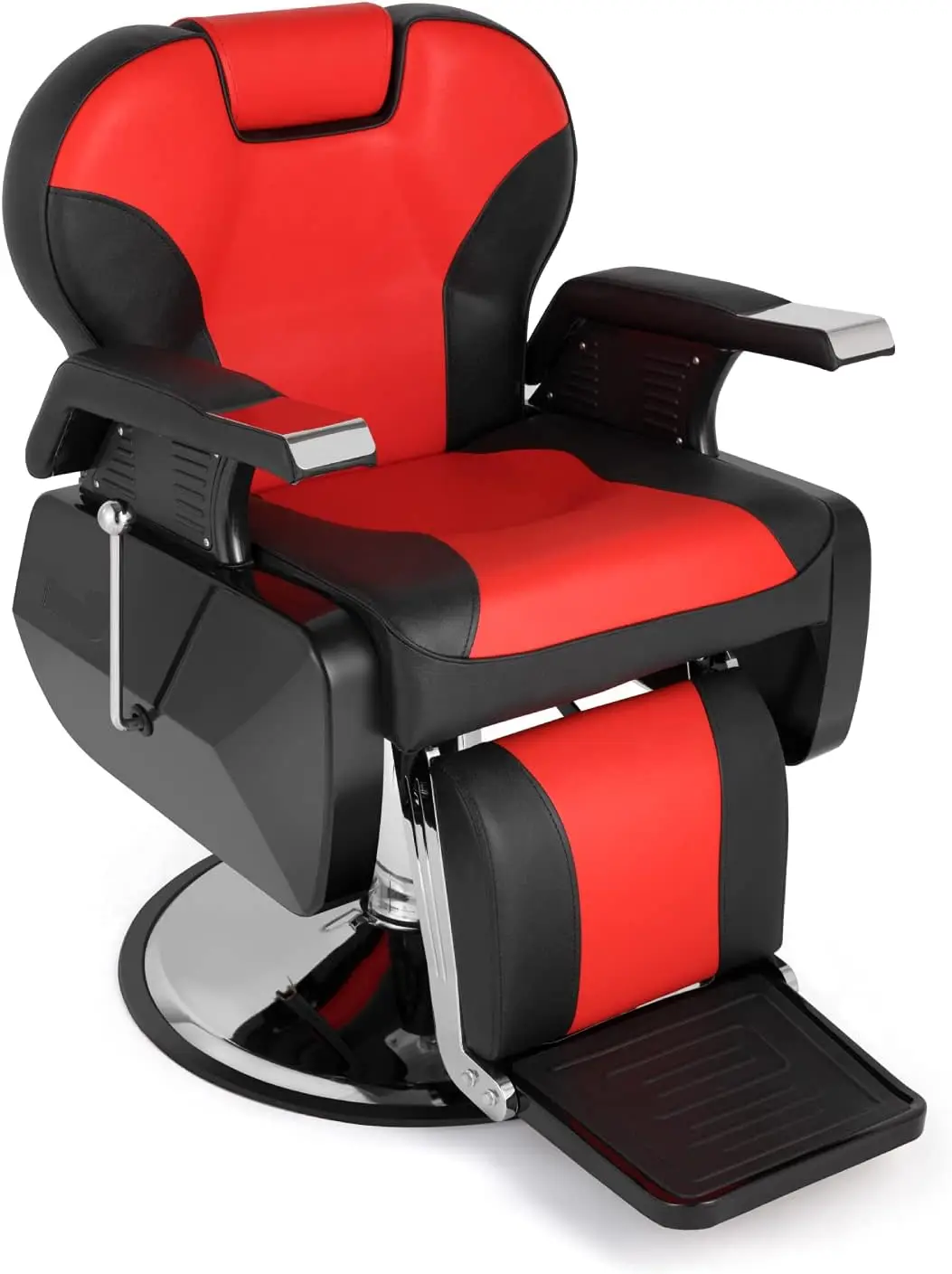 

All Purpose Hydraulic Barber Chair Heavy Duty, Recline Salon Chair for Hair Stylist Tattoo, Beauty Styling Shampoo Equipment Red