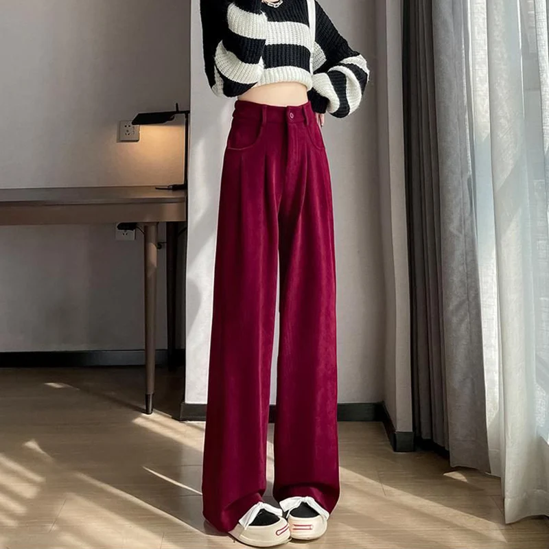 

Лидер продаж 2025 года, женские мешковатые прямые брюки, женские классические однотонные брюки с высокой талией, женские повседневные модные брюки