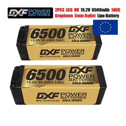 Dxf 1/2pcsグラファイブlcg 4s hv 15.2v lio Battery 6500mah 140cゴールドバージョンxt90 xt60 ec5trxデス/t for 1/8 Buggytrackオフロード