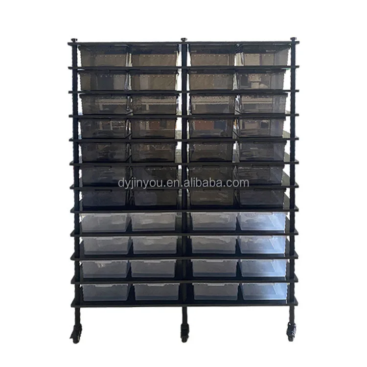 Stacked composite plastic bucket Metal bracket PVC system small reptile breeding rack Tortoise snake Horned frog gecko enclosure