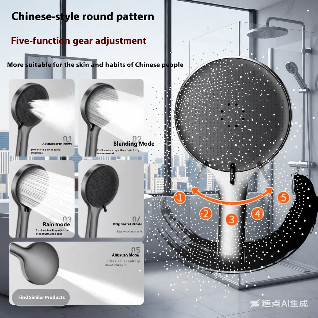 

Pressurized Descaling Large Panel Shower Head - SPA-Like Household Bathroom Shower