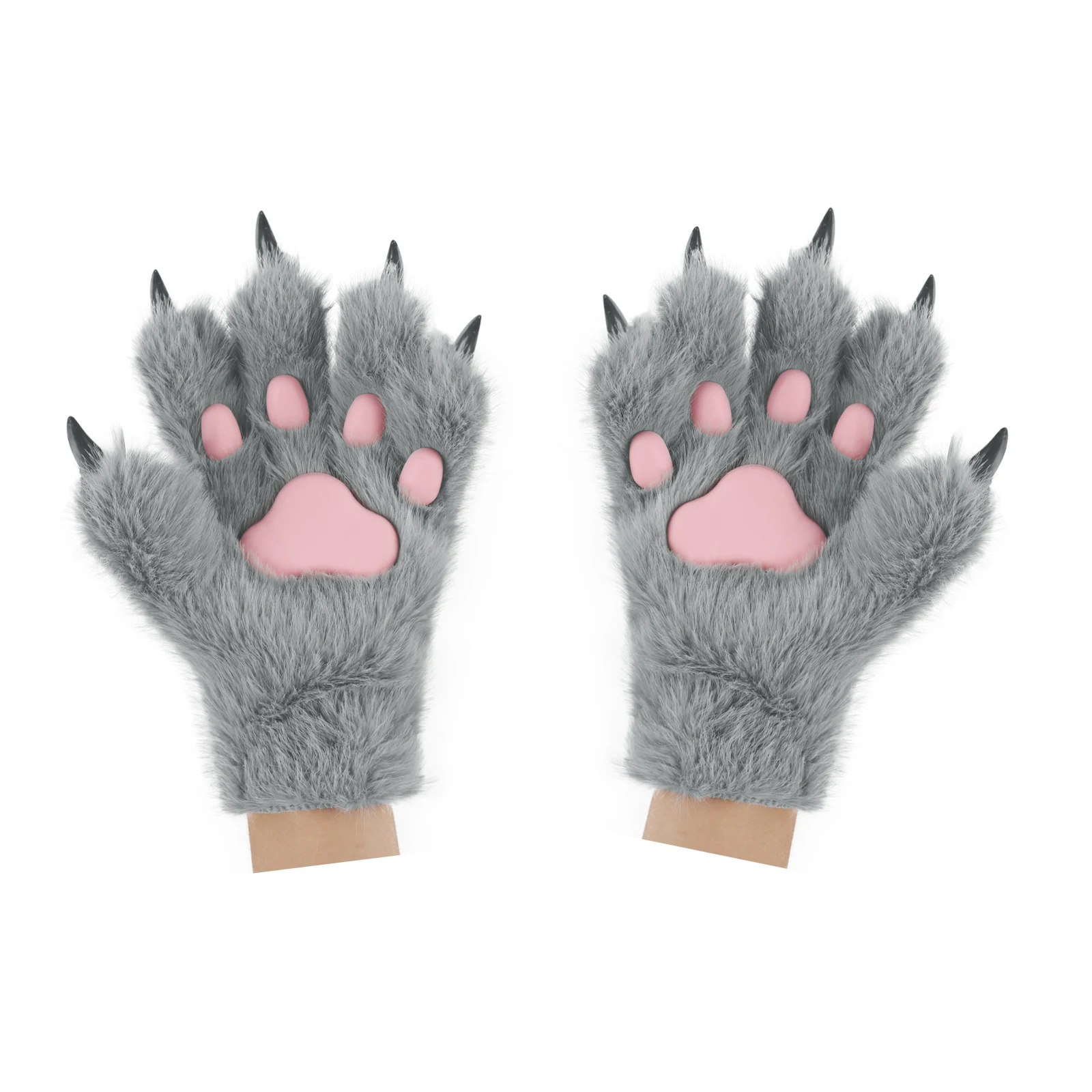 Halloween Cosplay Christmas Cosplay Props Cute Cartoon Animal Paw Plush Finger Gloves Kitten Fox Collection Warm and Practical