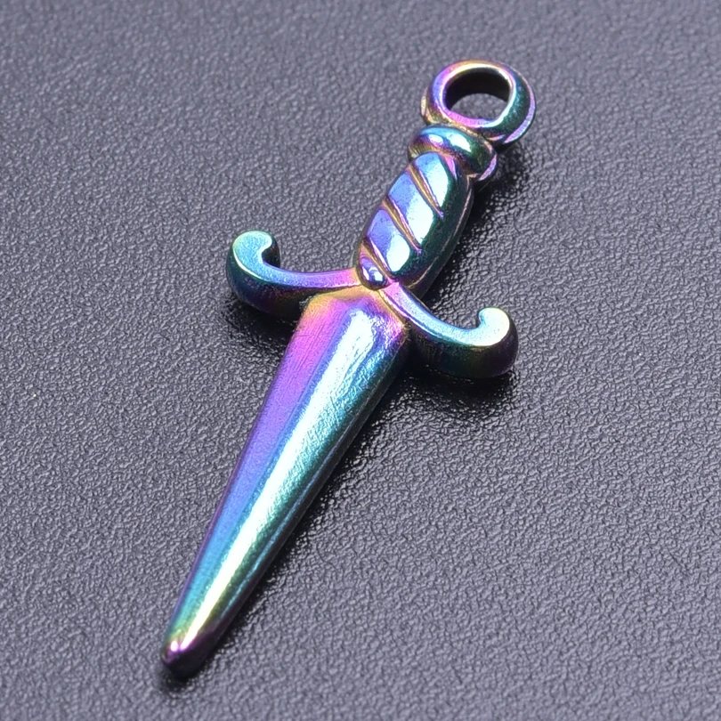 5pcs Mini Sword Charms Knife Gothic Charm for Jewelry Making Supplies Stainless Steel Pendant DIY Necklace Accessories Materials