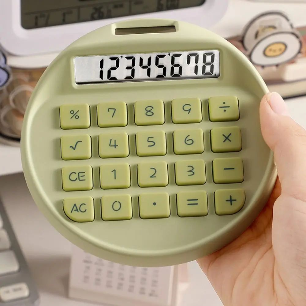 8 Digits Display Electronic Calculator Dual Power Supply Solar Keyboard Calculator Mini Silicone Button Math Calculators