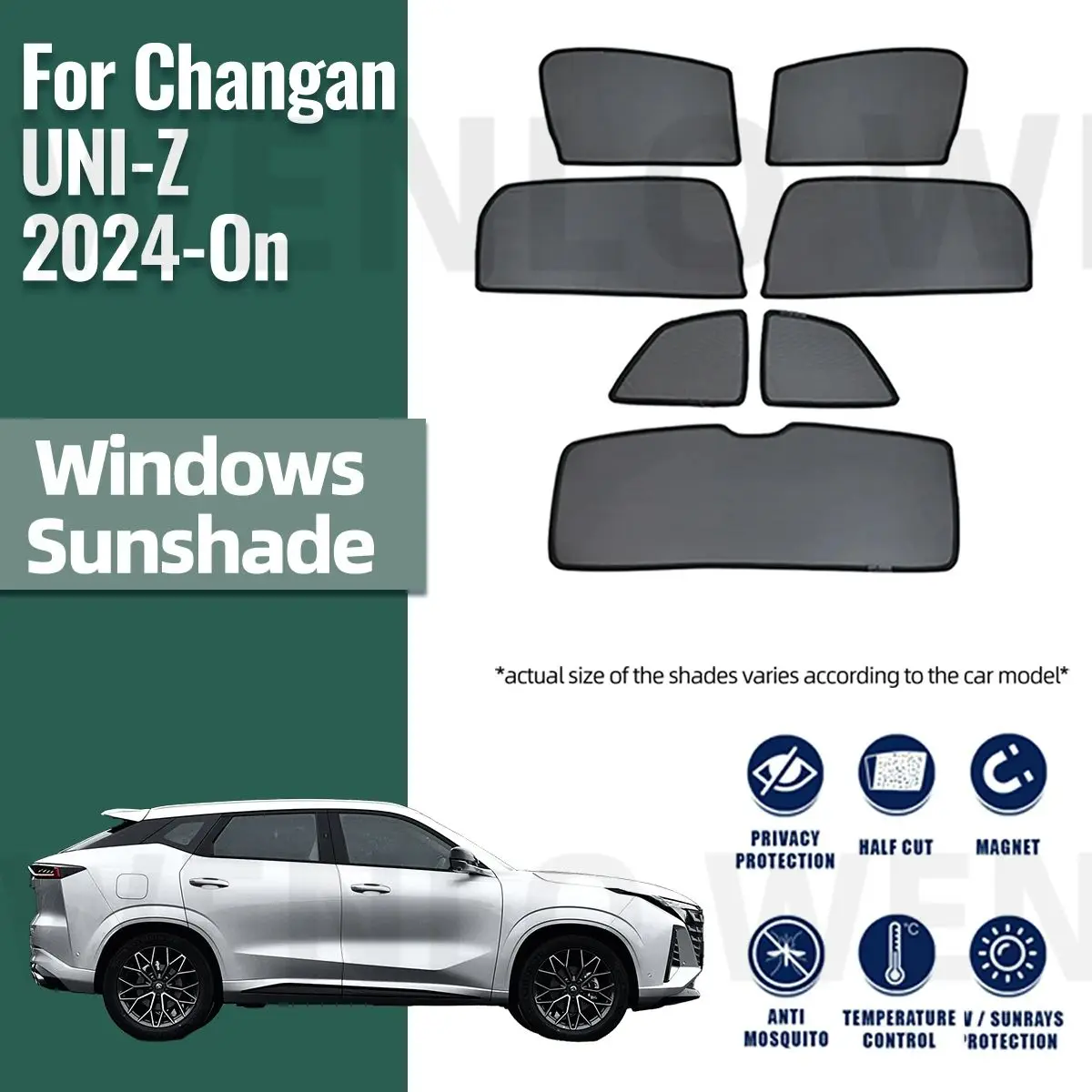 For Changan UNI-Z 2024 Magnetic Car Sunshade Visor Front Windshield Frame Curtain Rear Side Baby Window Sun Shade Shield