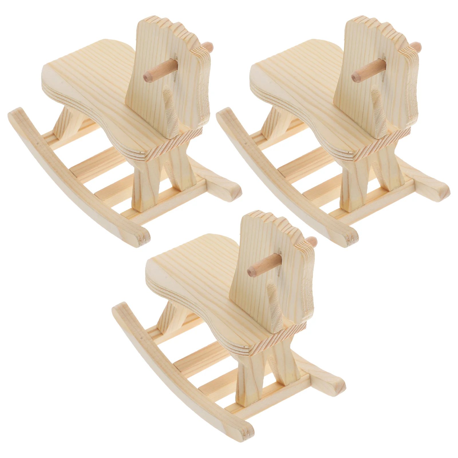 3 Sets DIY Toy Wooden Horse 3d Model Assemble Puzzles Kids Assembly Project for Jigsaw