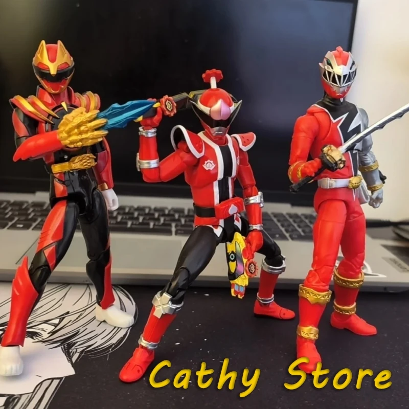 

In Stock Bandai Kamen Rider Ryuki Super Mobile Squad Action Figure Hero Toka Blade Sword Red Model Desktop Decor Collect Toy Gif