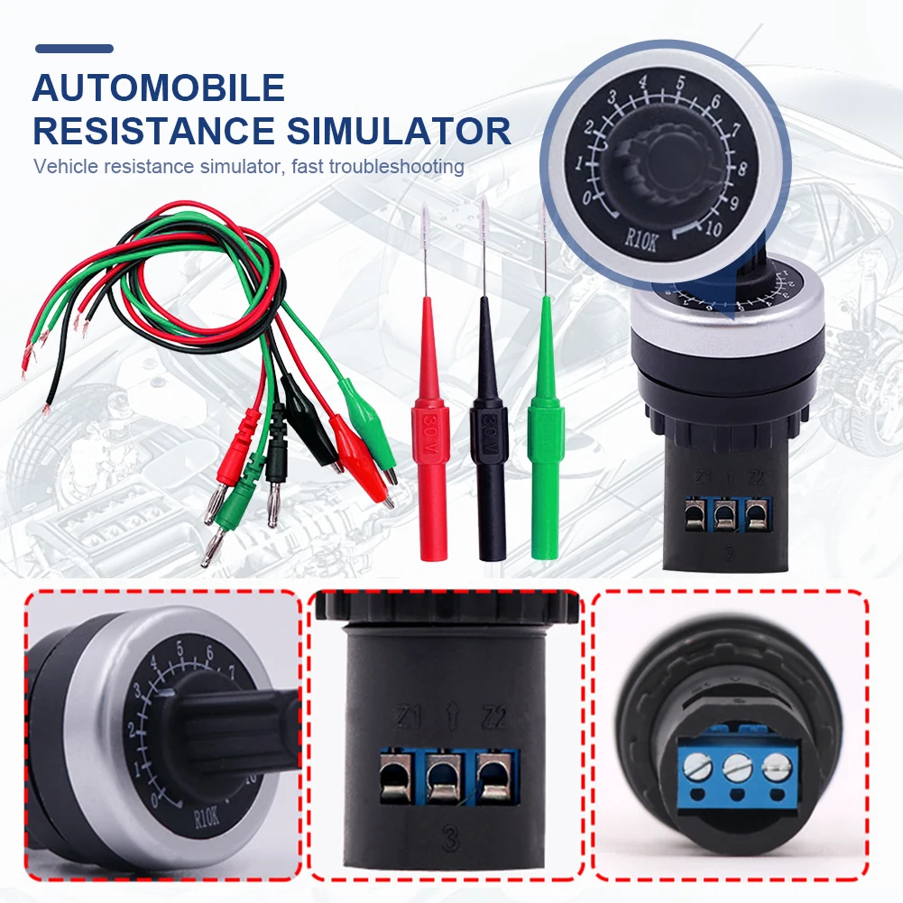 Universal Vehicle Resistor Simulator Analog Generator Resistance Sensor Fuel Diagnostic Tool