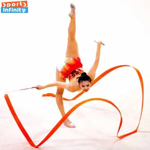 2m 4m Colorful Gym Dance Ribbon Rhythmic Gymnastics Ribbon for Girl  Ballet Streamer Twirling Rod Rainbow Stick Sports Training