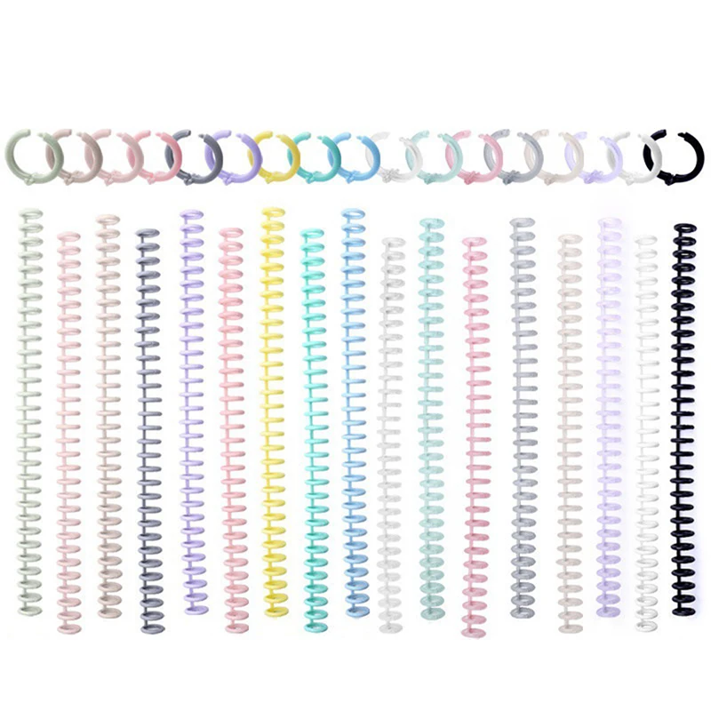 30 Holes 12mm/22mm Loose-leaf Plastic Binding Ring Spring Spiral Rings Binder Strip DIY For A4 Paper Notebook Stationery