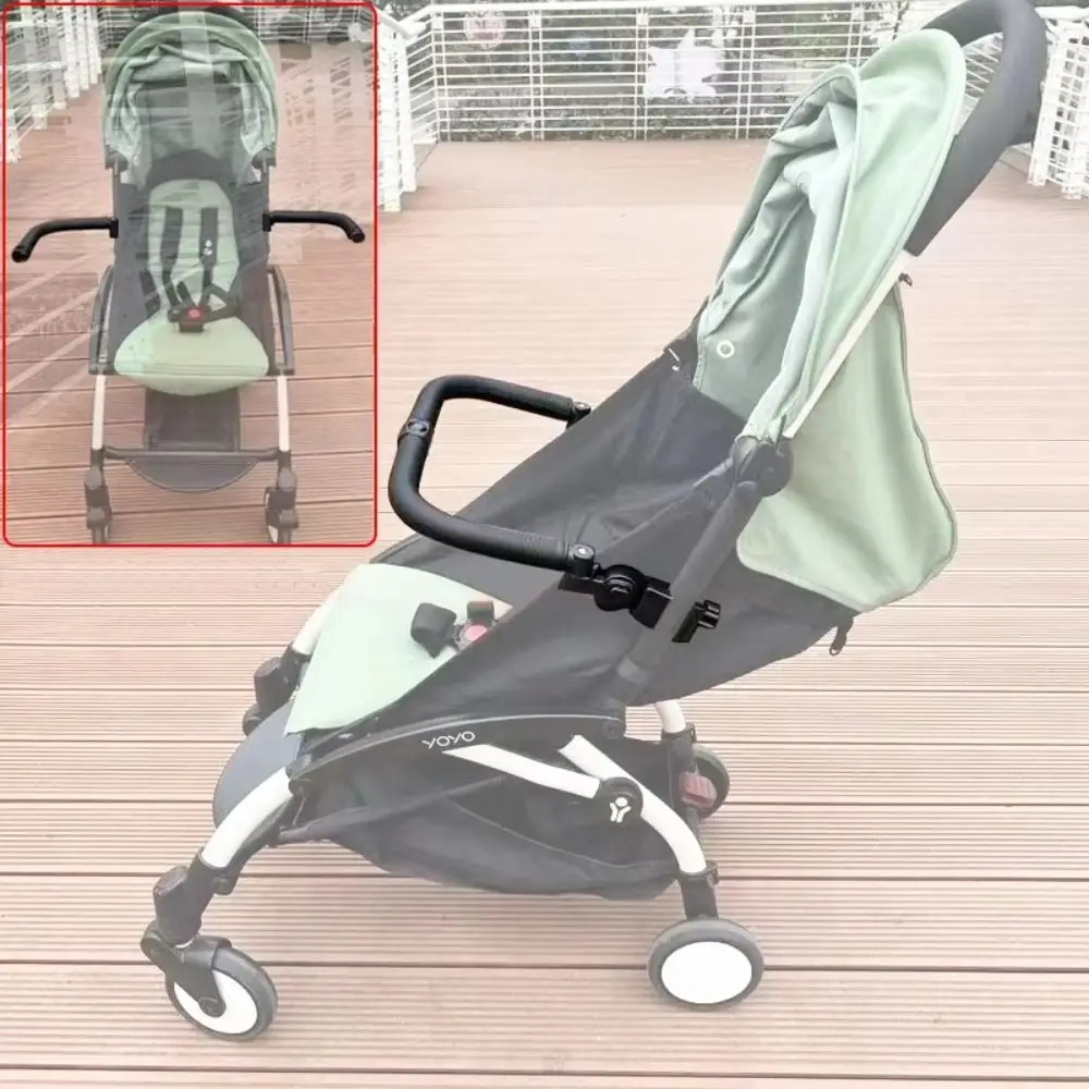

PU Cover Handle Baby Stroller Accessories Stroller Fence Zipper Armrest Bumper Bar Solid Color EVA Pushchair Front Bumper